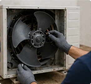 Outdoor fan motor issues — causes the compressor to overheat and shut down as a protective measure