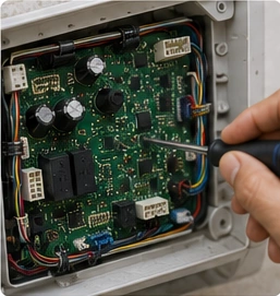Inverter PCB faults — less frequent given Daikin's build quality, but does occur on older units