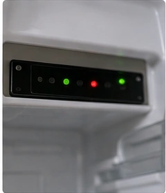 Display panel error codes — LG fridges show specific alphanumeric codes that point to particular faults, worth noting down before calling